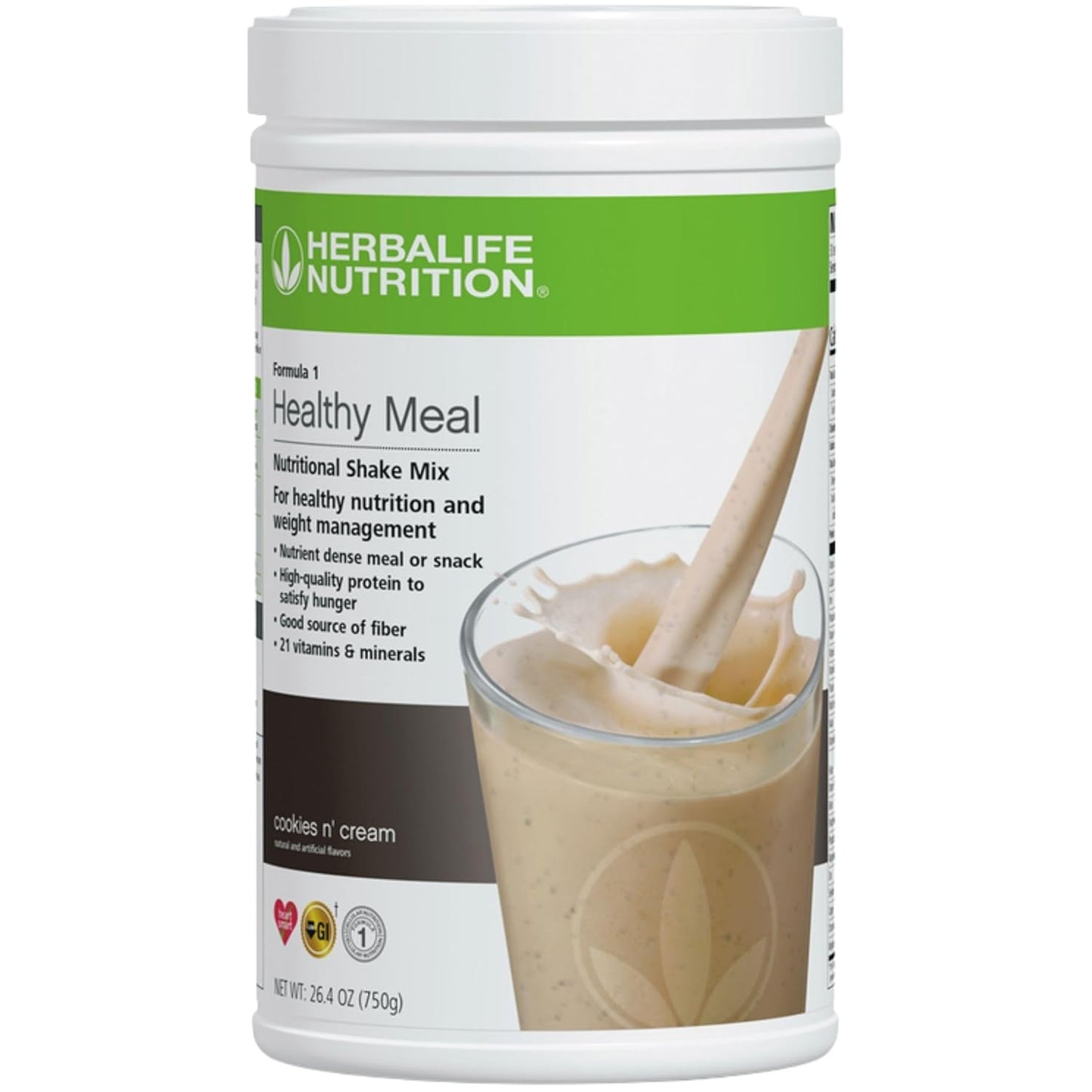 HERBALIFE NUTRITION Instant Healthy Meal - Cookies N' Cream - Nutritional Shake Mix - for Healthy Nutrition 26.4 Oz (750g)