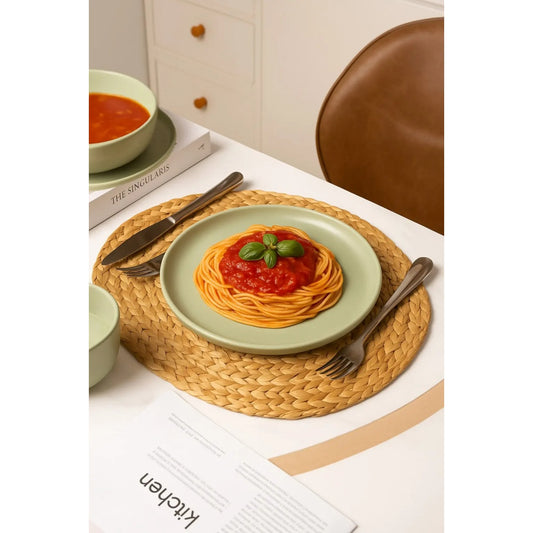 12-Piece Stoneware Dinner Plates Bowls Sets Microwave Dishwasher Safe Non-Toxic Dinner Plates Bowls Set Stackable Matte Glaze Kitchenware For 4