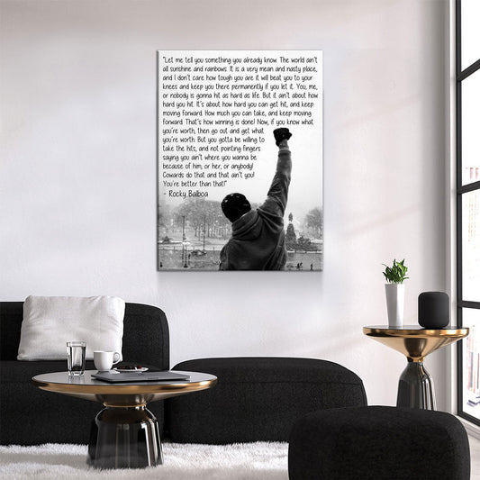 Rocky Balboa Canvas Wall Art, Motivational Wall Art, Rocky Balboa Decor, Gym Sign, Fitness Studio, CrossFit Decor, Rocky Balboa Quote
