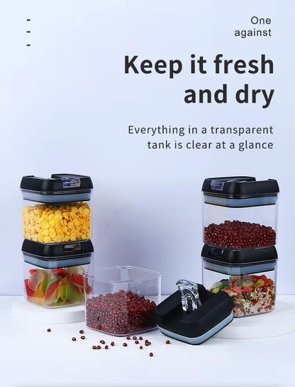 7-Piece Airtight Food Storage Set | BPA-Free Stackable Pantry Canisters | Clear Containers with Spring-Lock Lids & Reusable Labels | Mindful Kitchen Organization