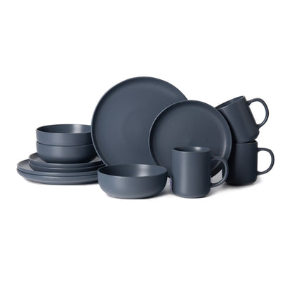 12-Piece Stoneware Dinnerware Sets With Mugs  Microwave  Dishwasher Safe  Non-Toxic Dinner Plates Bowls Set Stackable Matte Glaze Kitchenware For 3