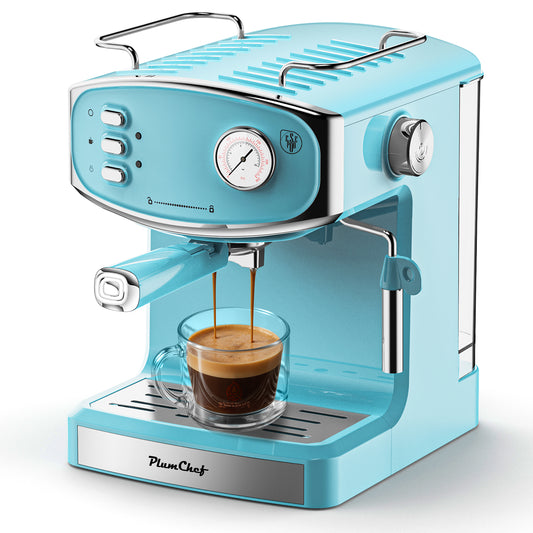 20 Bar Espresso Machine - Professional Compact Espresso Maker With Milk Frother, 54oz Large Water Tank, Low Noise, For Cappuccino, Latte, Blue, Amazon Resale Prohibited