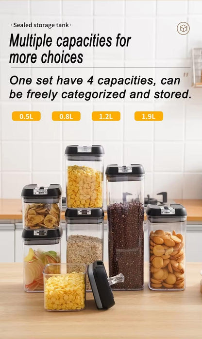 7-Piece Airtight Food Storage Set | BPA-Free Stackable Pantry Canisters | Clear Containers with Spring-Lock Lids & Reusable Labels | Mindful Kitchen Organization