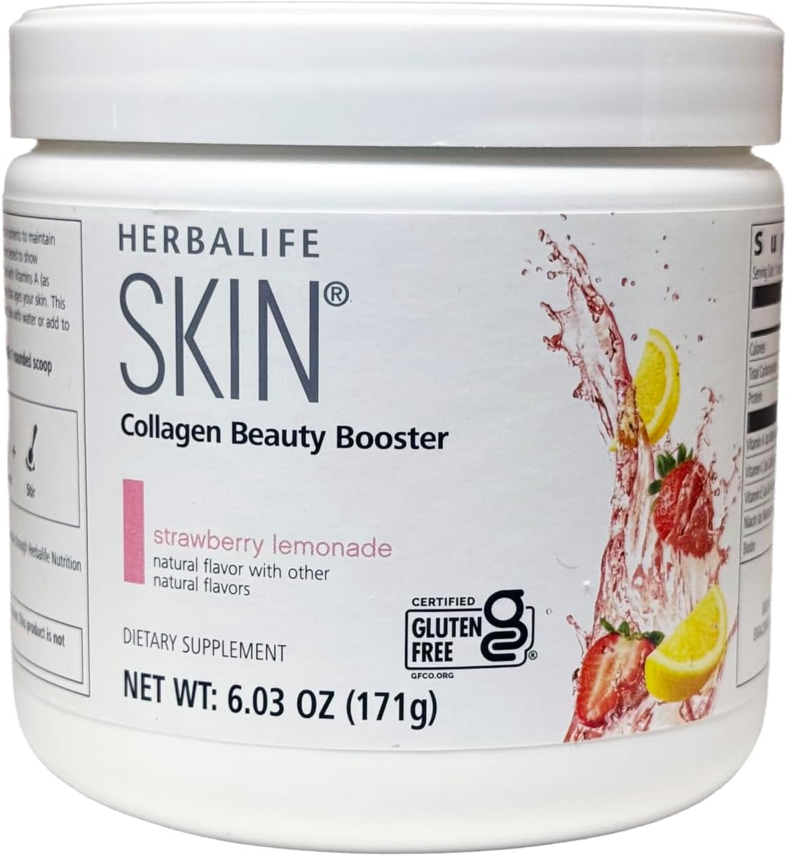 Colágeno Potenciador de Belleza Herbalife SKIN Limonada de Fresa Envase 6.03 Oz.