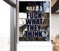 Rule #1 F*Ck What They Think Canvas Wall Art, Motivational Decor
