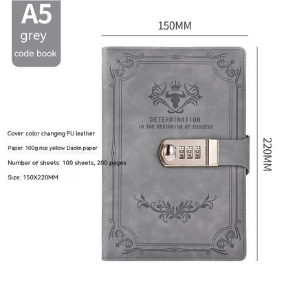 A5 Retro Codebook Journal With Lock