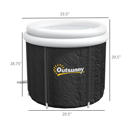 Cold Plunge Tub, Portable Ice Bath Cold Water Therapy Tub with Thermo Lid, for Athletes Recovery, Black