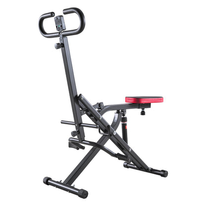 Squat Machine, Deep Squat Rowing Machine For Home, Easy Setup & Foldable Exercise Equipment, Glute Trainer Machine With 12-Gear Adjustable Resistance, Glutes & Leg Home Workout Machine, Black