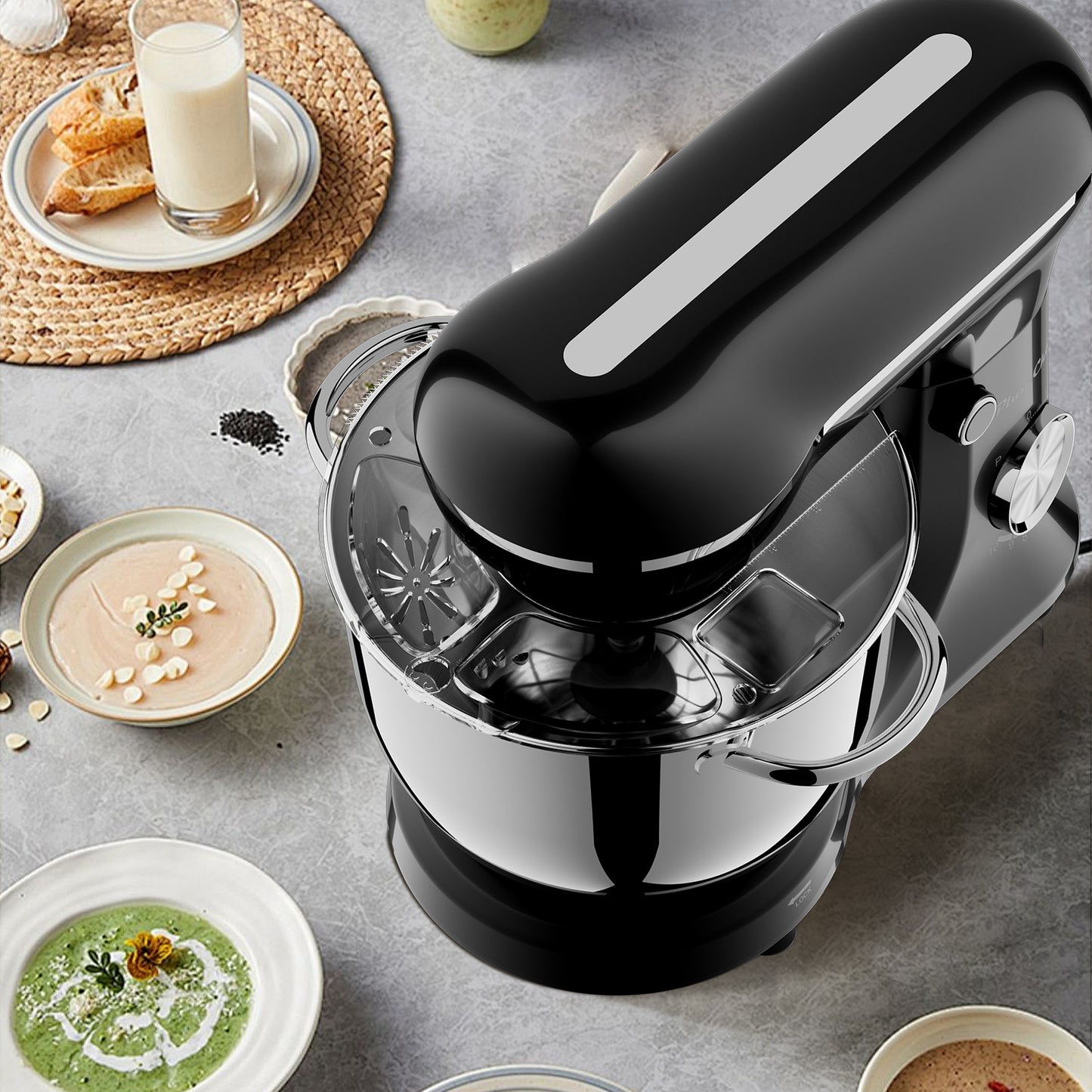 6QT Electric Stand Mixer, 10 Speed, Tilt-Head, Dough Mixer With Dishwasher Safe Stainless Steel Bowl, Flat Beater, Whisk For Baking, For Family Kitchens