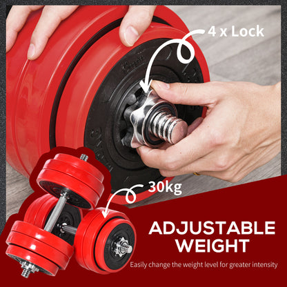 Adjustable Dumbbell Set, 66lbs Convertible to Barbell Weight Set for Home Gym Women and Men Weight Lifting Training