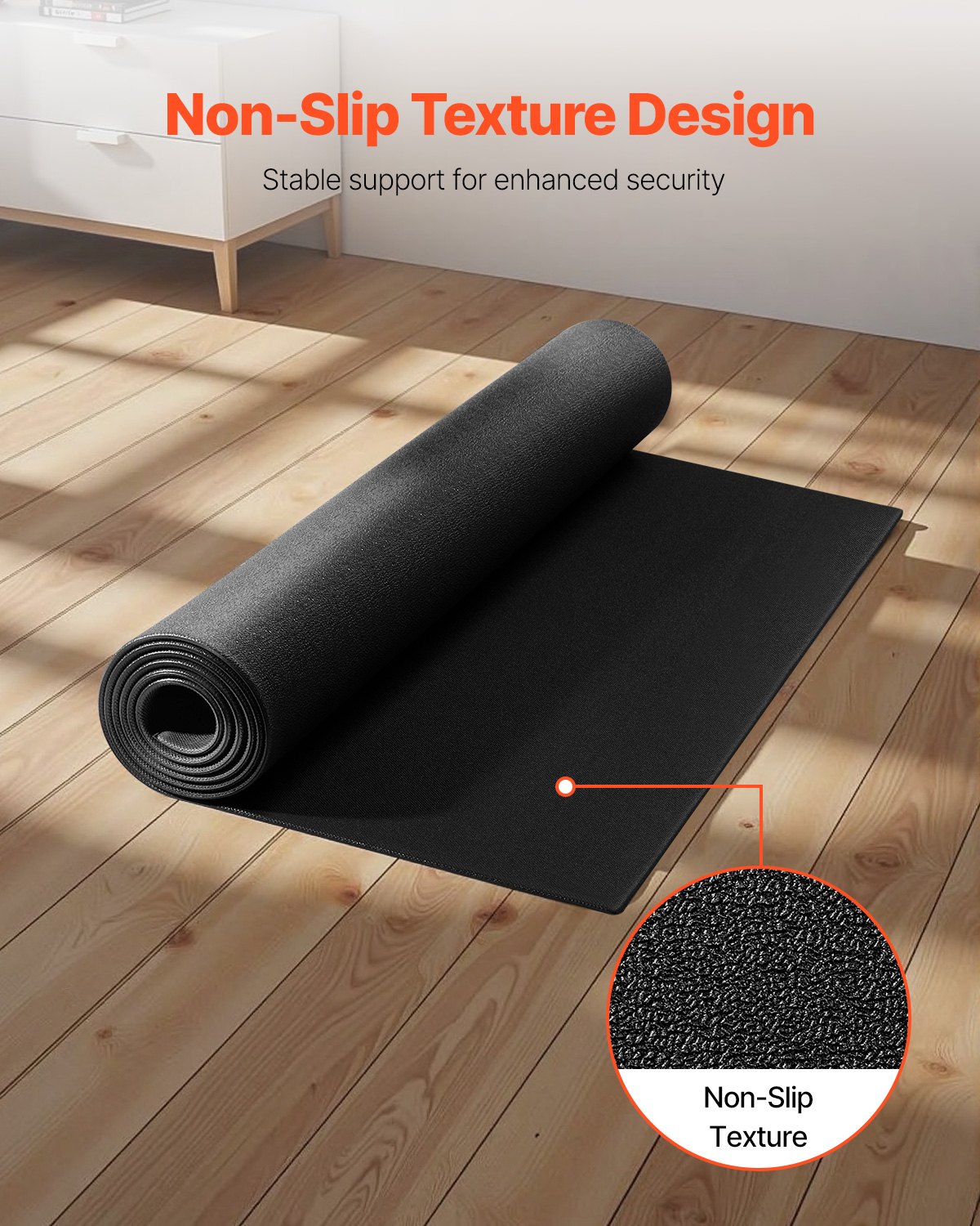 Treadmill Mat For Carpet Floor, 1/4" Thick, 36" X 72" Exercise Equipment Mat For Treadmills, Elliptical, Rowing Machine, High Density PVC Floor Protector, Waterproof And Non-slip For Home Gym