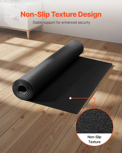 Treadmill Mat For Carpet Floor, 1/4" Thick, 36" X 72" Exercise Equipment Mat For Treadmills, Elliptical, Rowing Machine, High Density PVC Floor Protector, Waterproof And Non-slip For Home Gym