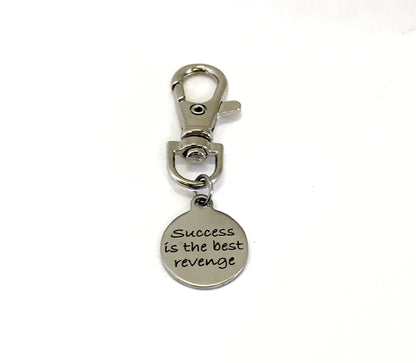 Motivational Charm, Sports Bag Charm, Success Is The Best Revenge, Motivational Gift, Inspirational Gift, Sports Bag Charm, Success Gift