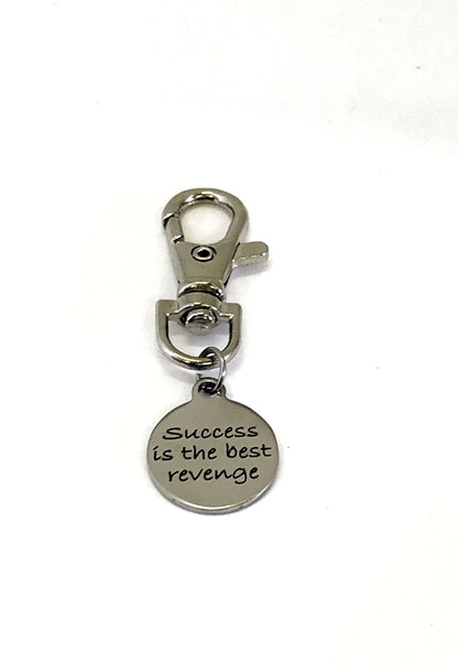 Motivational Charm, Sports Bag Charm, Success Is The Best Revenge, Motivational Gift, Inspirational Gift, Sports Bag Charm, Success Gift