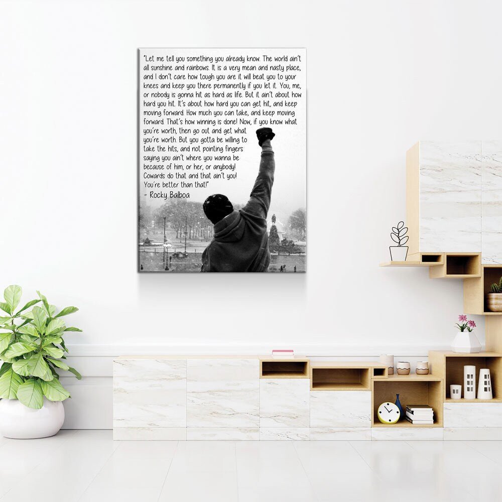 Rocky Balboa Canvas Wall Art, Motivational Wall Art, Rocky Balboa Decor, Gym Sign, Fitness Studio, CrossFit Decor, Rocky Balboa Quote