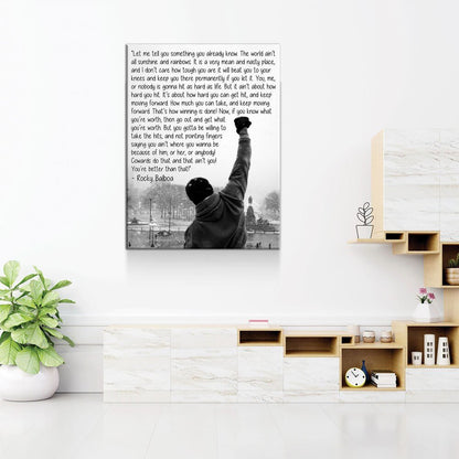 Rocky Balboa Canvas Wall Art, Motivational Wall Art, Rocky Balboa Decor, Gym Sign, Fitness Studio, CrossFit Decor, Rocky Balboa Quote