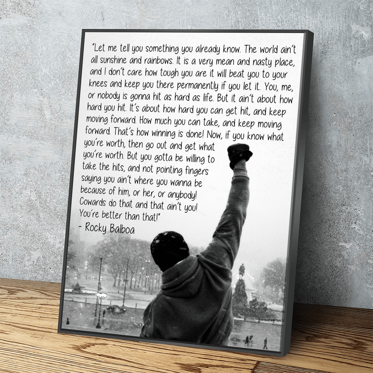 Rocky Balboa Canvas Wall Art, Motivational Wall Art, Rocky Balboa Decor, Gym Sign, Fitness Studio, CrossFit Decor, Rocky Balboa Quote