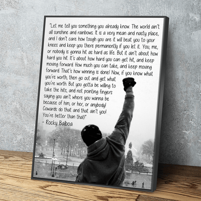 Rocky Balboa Canvas Wall Art, Motivational Wall Art, Rocky Balboa Decor, Gym Sign, Fitness Studio, CrossFit Decor, Rocky Balboa Quote